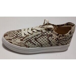 VINCE CAMUTO, Karshey Brown & Tan Snake Print Sneakers, Woman Size 7.5
